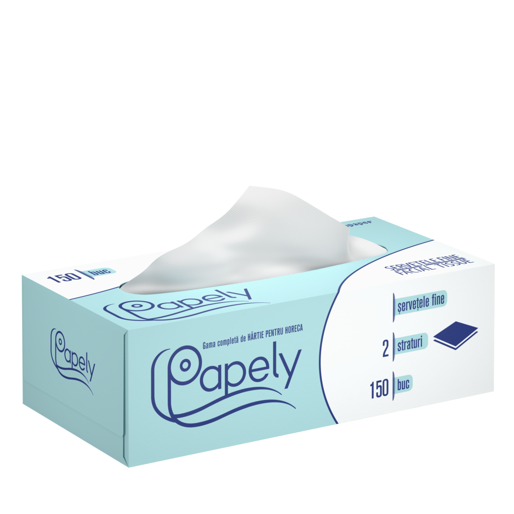 Servetele faciale, 150 foi, 2 straturi - Papely
