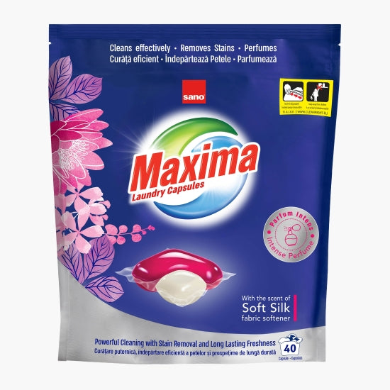 Detergent rufe, capsule, 40 buc/set, Maxima Soft Silk - Sano