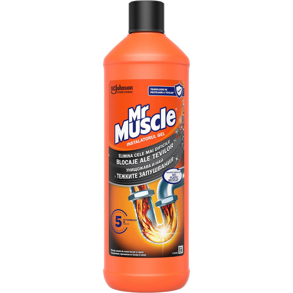 Gel hidraulic desfundare tevi, 1L - Mr Muscle