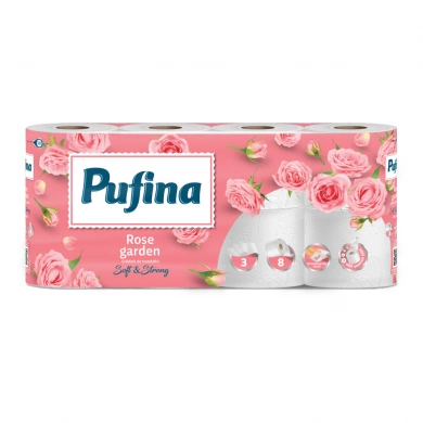 Hartie igienica, 8 role, 3 straturi - Pufina
