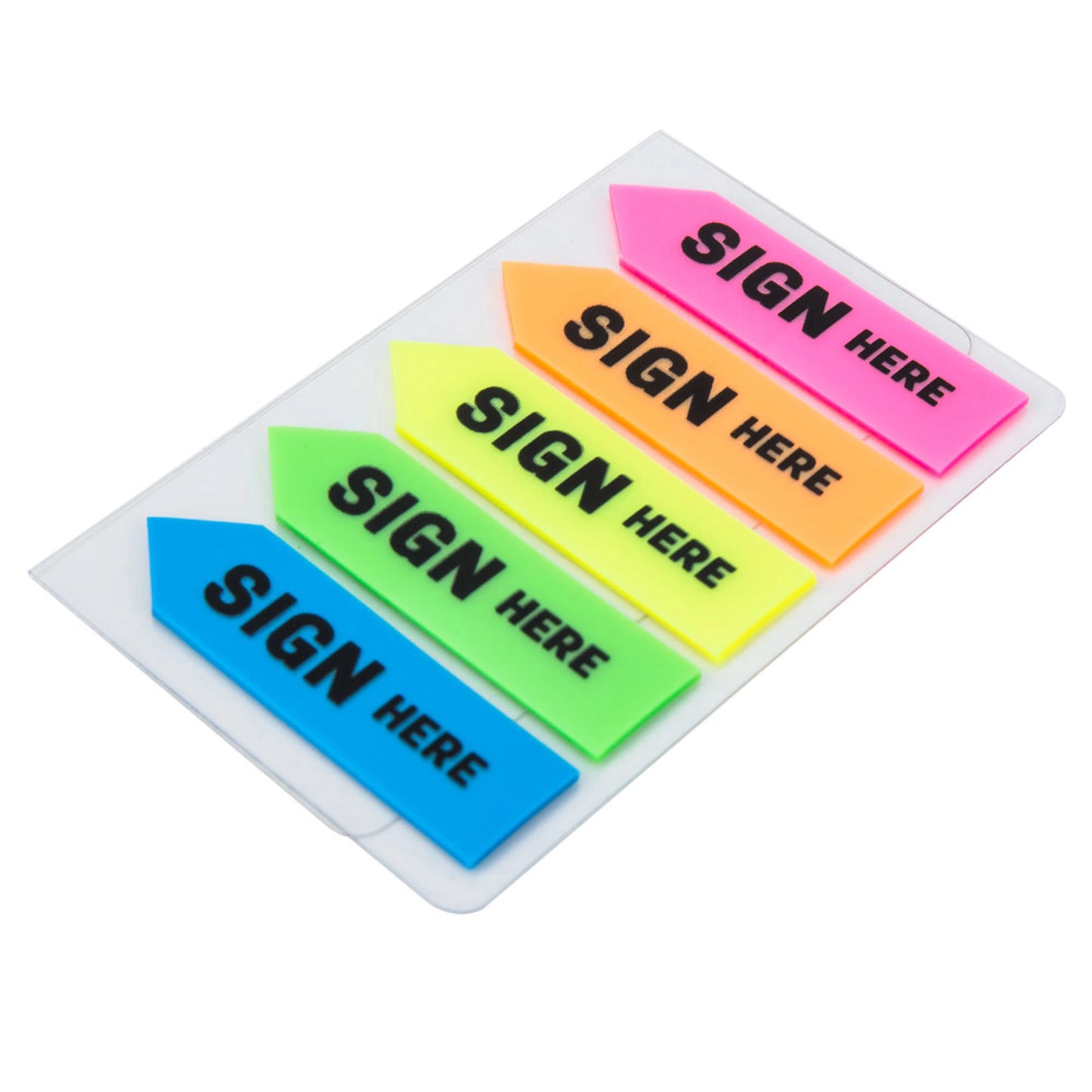 Index adeziv, plastic, SIGN HERE, 12 x 44 mm, 5 culori, 20 file - Deli