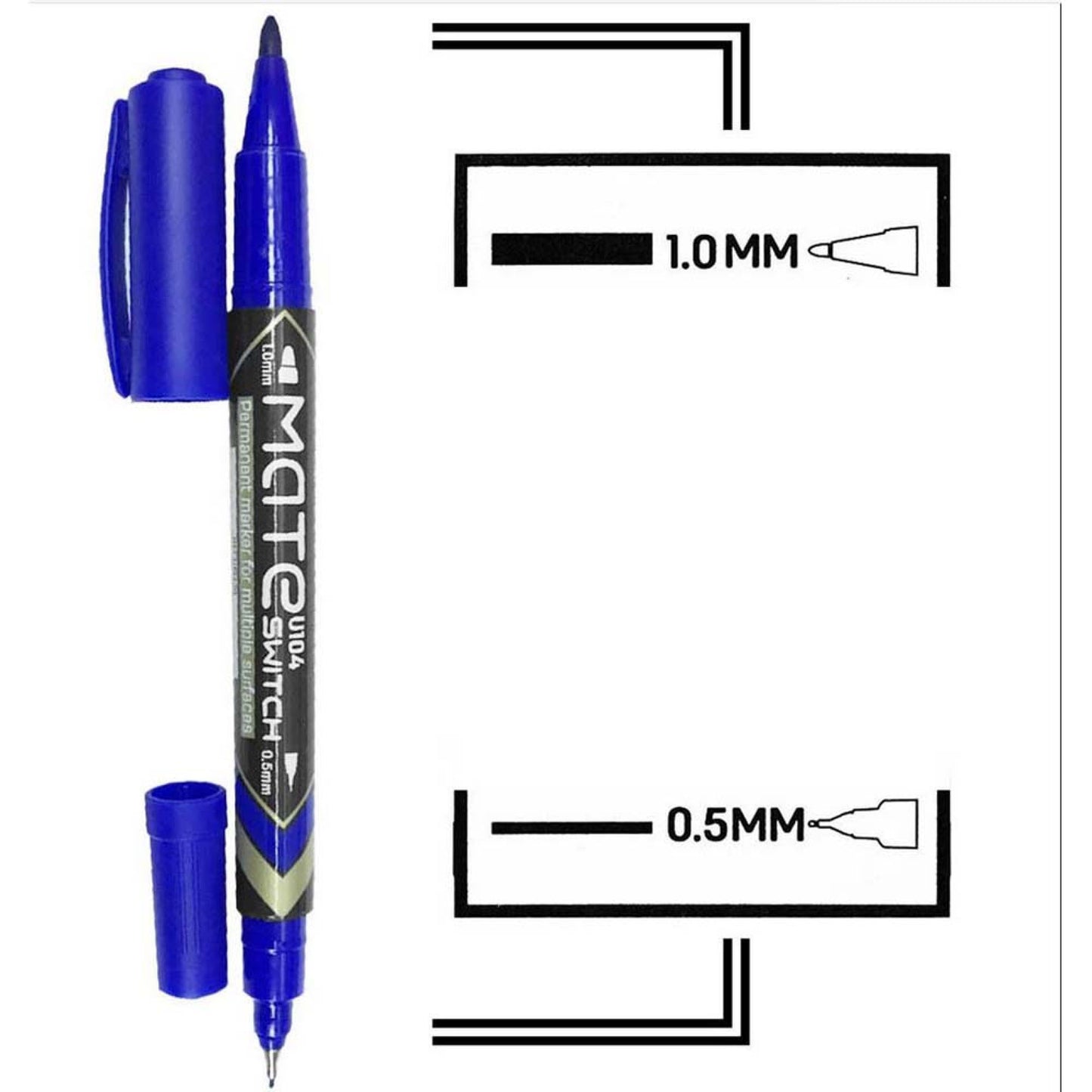 Marker permanent, cu 2 capete - Deli Mate U104