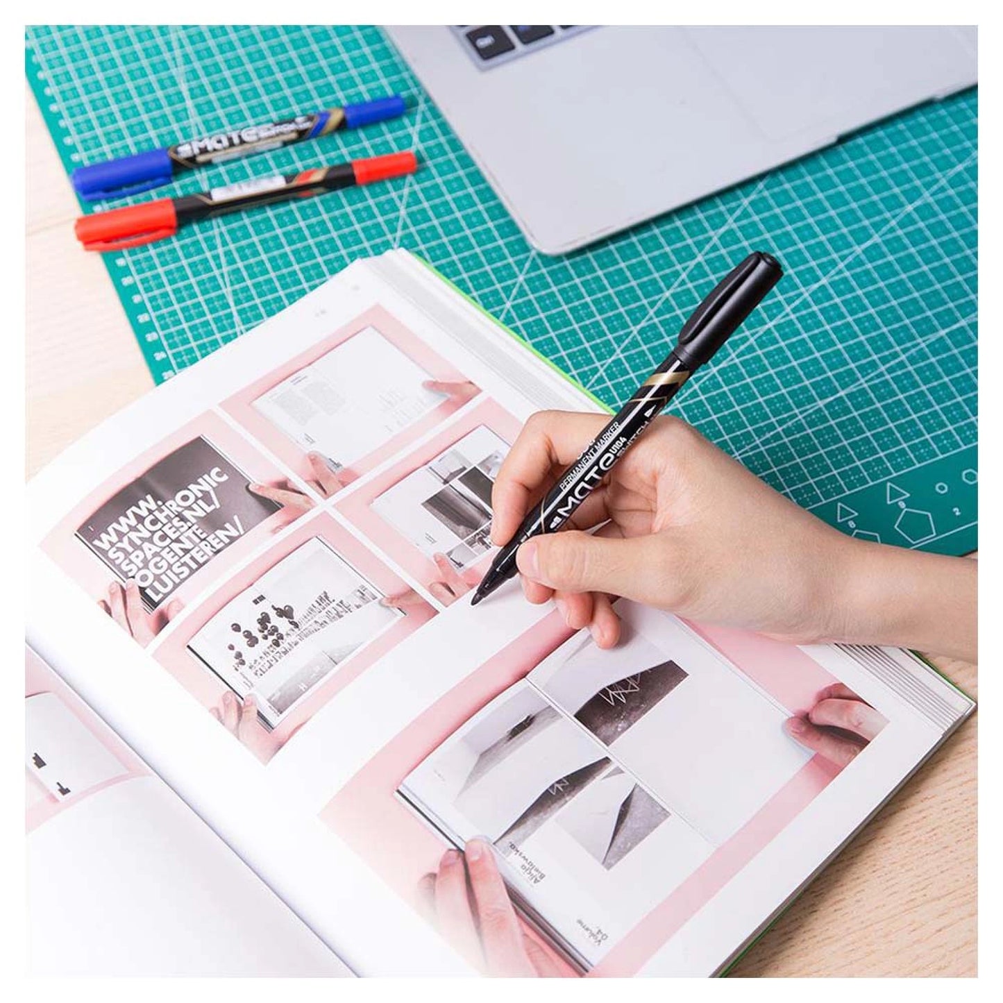 Marker permanent, cu 2 capete - Deli Mate U104