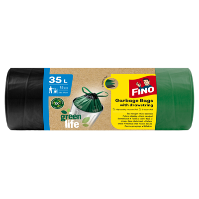 Saci menajeri, 15 bucati, cu snur 35L - Fino Green Life