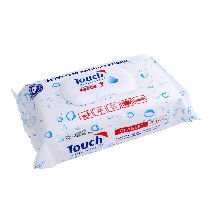 Servetele umede antibacteriene, 70 bucati - Touch Classic