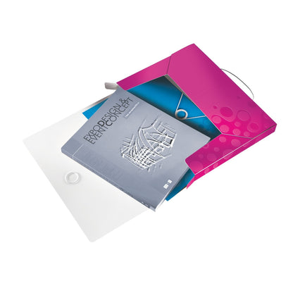 Mapa din plastic cu burduf, A4, cu elastic, 250 coli - LEITZ WOW Jumbo