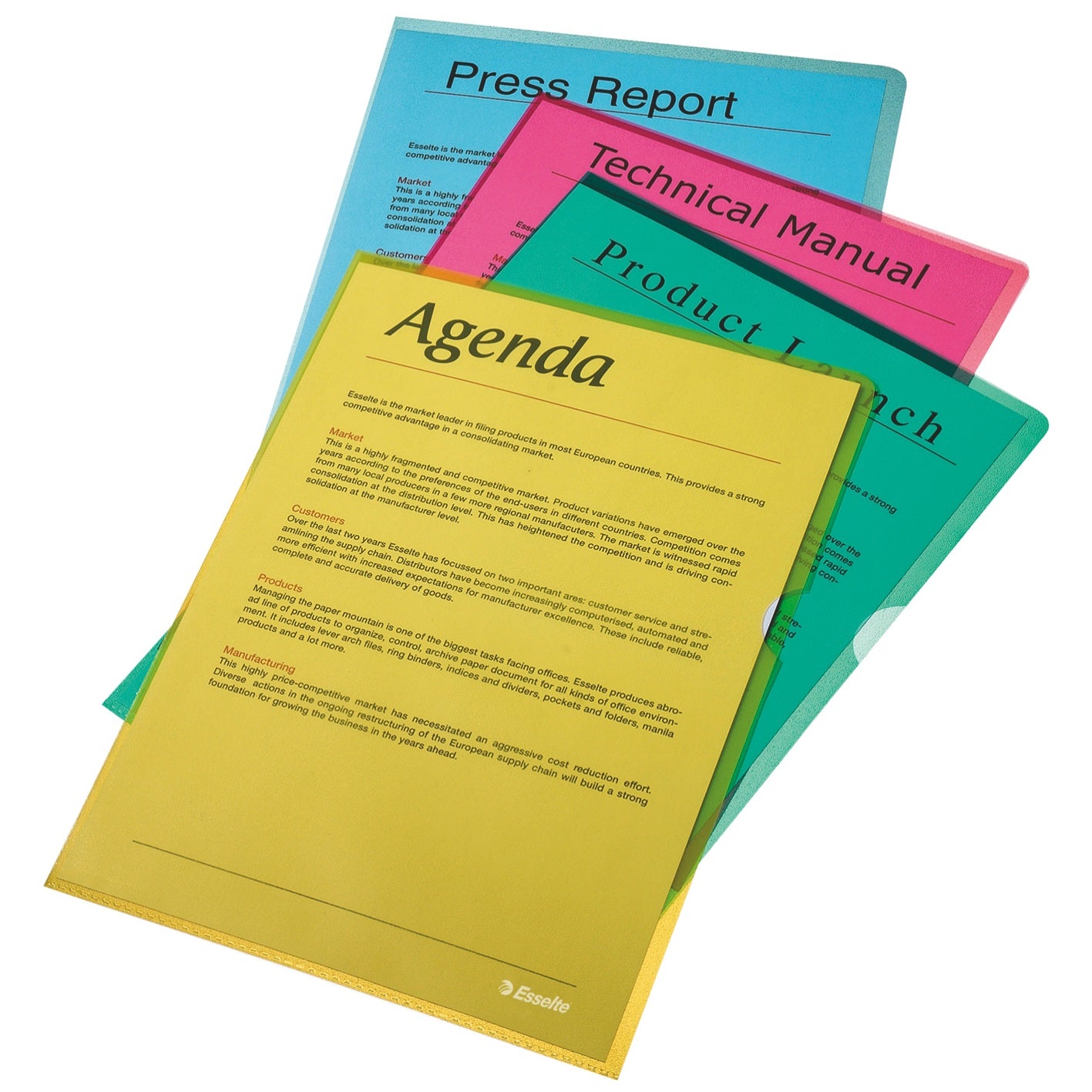 Mapa protectie documente, PP, partial reciclat, reciclabil, A4, 105 mic, 25 buc/set - Esselte