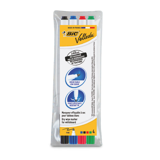 Marker whiteboard, 4 buc/set - BIC Velleda 1721