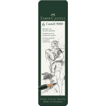 Creion grafit Castell 9000 6 buc/set - FABER CASTELL