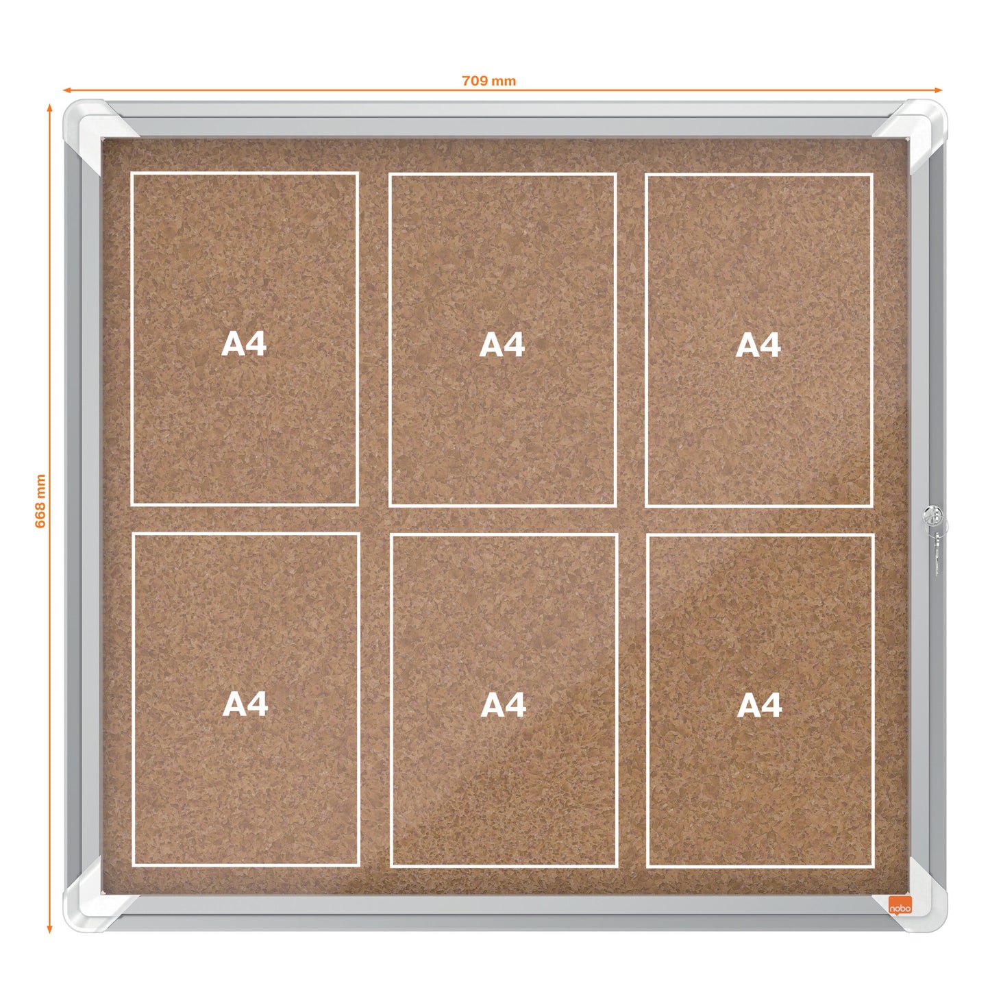 Avizier pluta 6 x A4 carcasa pt interior metalica - NOBO