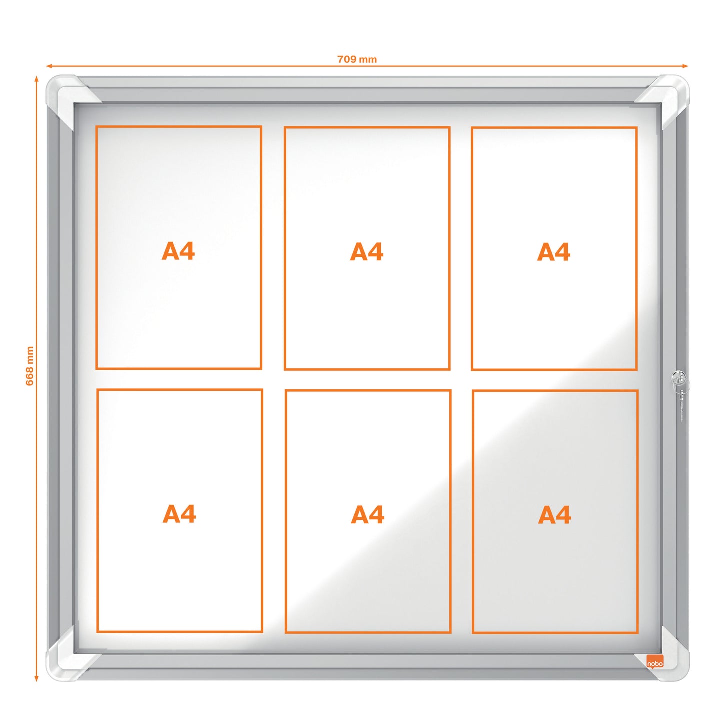 Avizier magnetic 6*A4 carcasa pentru interior metalica - NOBO