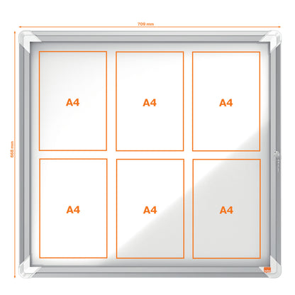 Avizier magnetic 6*A4 carcasa pentru interior metalica - NOBO