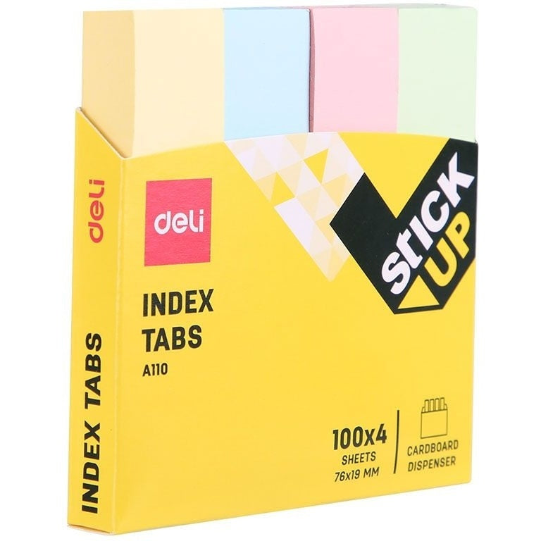 Index adeziv, hartie, 19 x 76 mm, 4 culori, 100 file - Deli