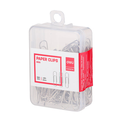 Agrafe metal, 29 mm, 100 buc/cutie plastic - Deli