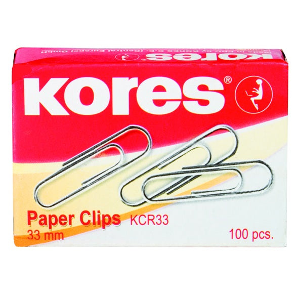Agrafe metal, 33 mm, 100 buc/cutie - KORES