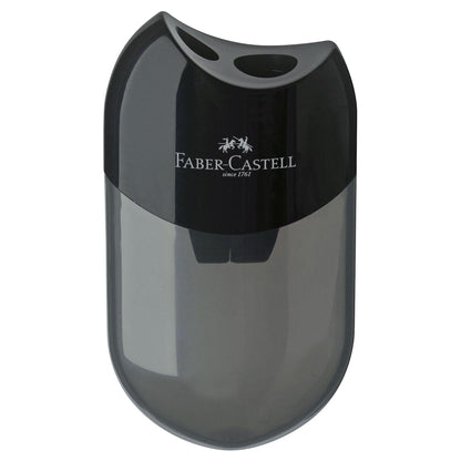 Ascutitoare plastic dubla cu container neagra - FABER CASTELL