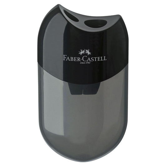Ascutitoare plastic dubla cu container neagra - FABER CASTELL