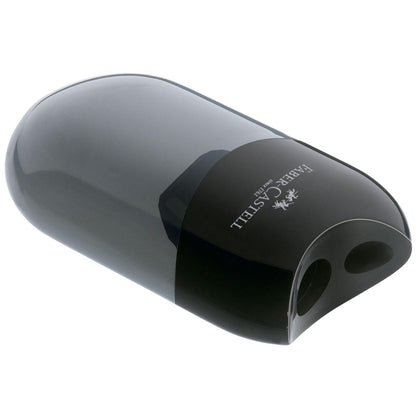 Ascutitoare plastic dubla cu container neagra - FABER CASTELL