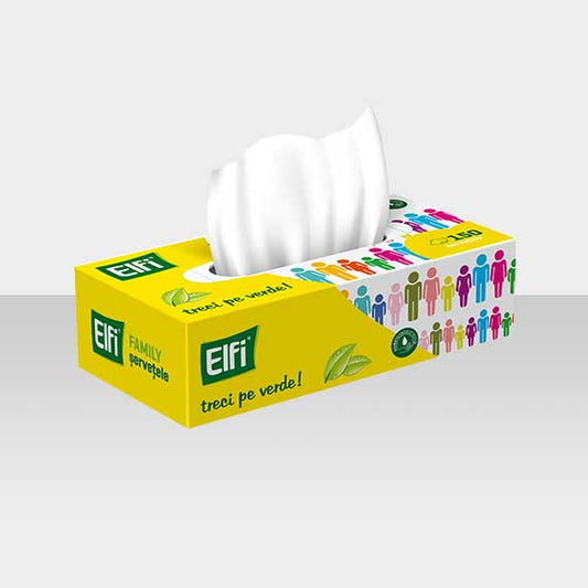Servetele faciale, 150 foi, 2 straturi - Elfi