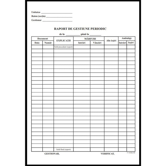 Raport de gestiune periodic - A4