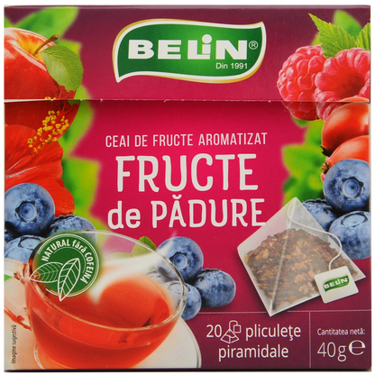 Ceai, pliculete piramidale, 20 plicuri, 40g - Belin