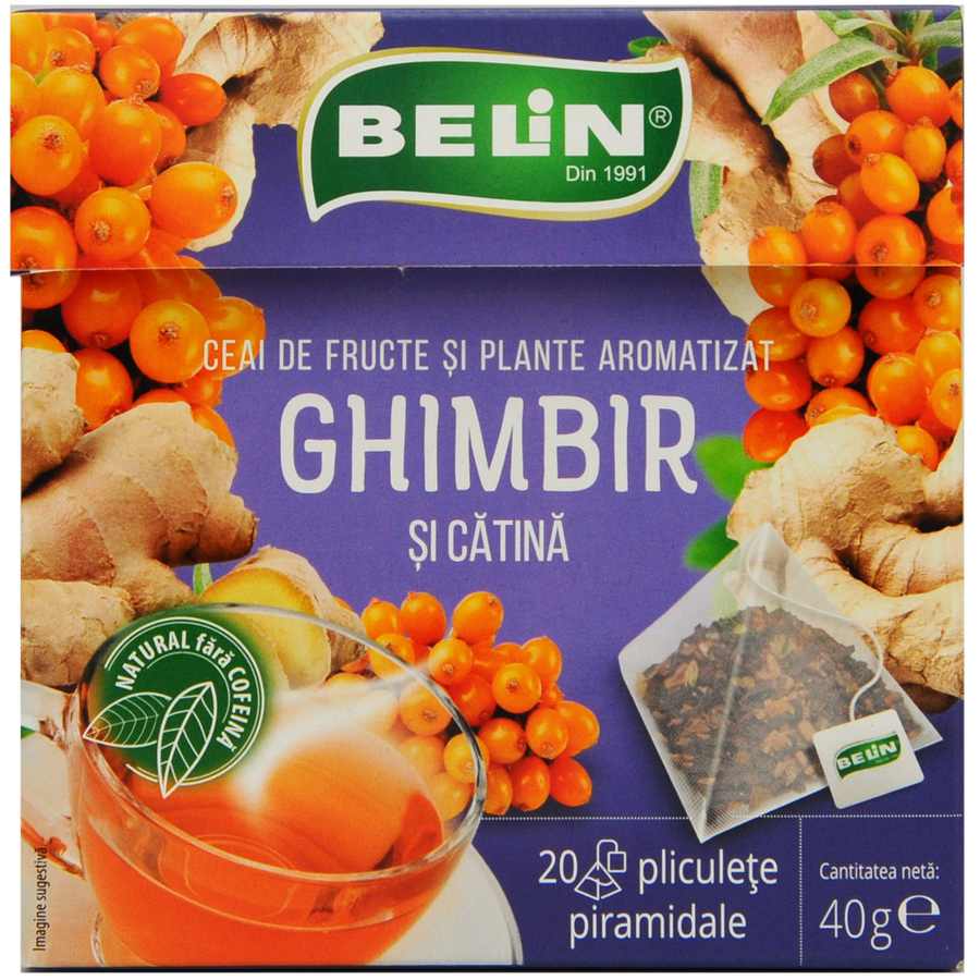 Ceai, pliculete piramidale, 20 plicuri, 40g - Belin