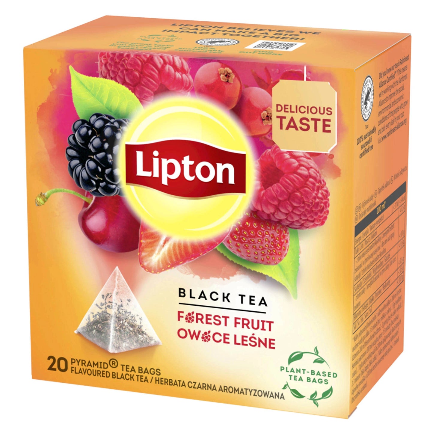 Ceai negru, pliculete piramidale, 20 plicuri/set - Lipton