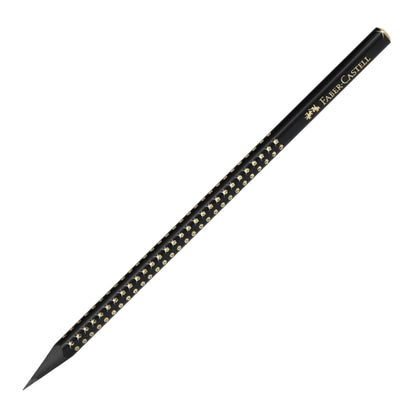 Creion grafit B grip sparkle lemn negru - FABER CASTELL