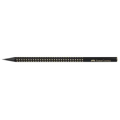 Creion grafit B grip sparkle lemn negru - FABER CASTELL