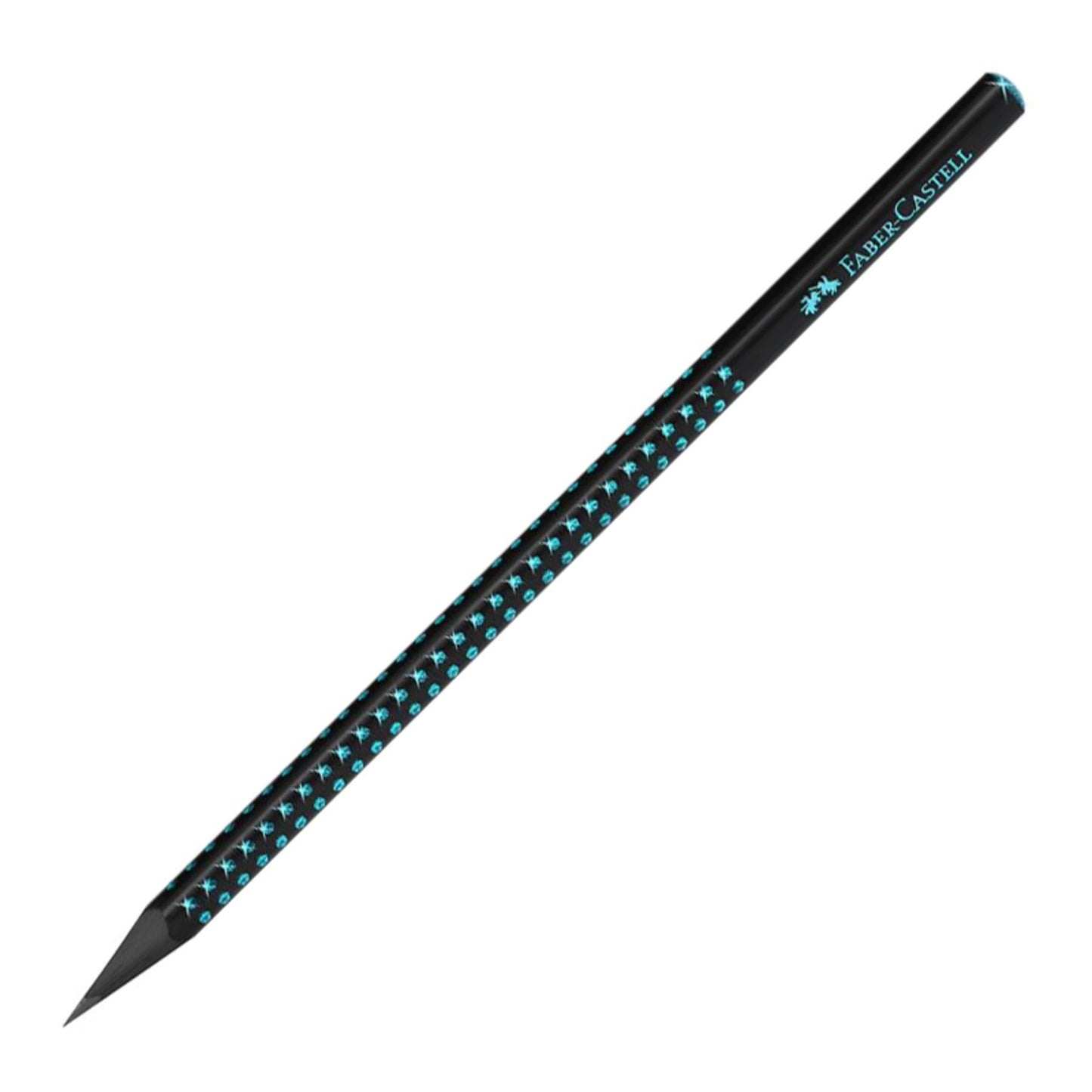 Creion grafit B grip sparkle lemn negru - FABER CASTELL