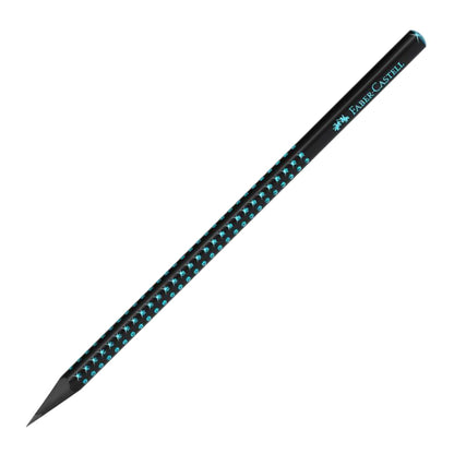 Creion grafit B grip sparkle lemn negru - FABER CASTELL