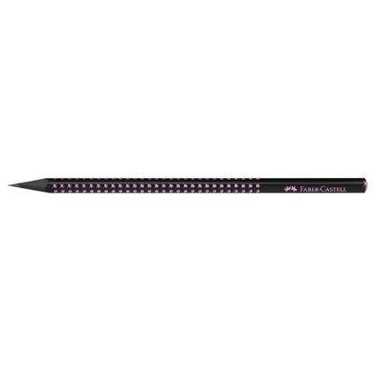 Creion grafit B grip sparkle lemn negru - FABER CASTELL