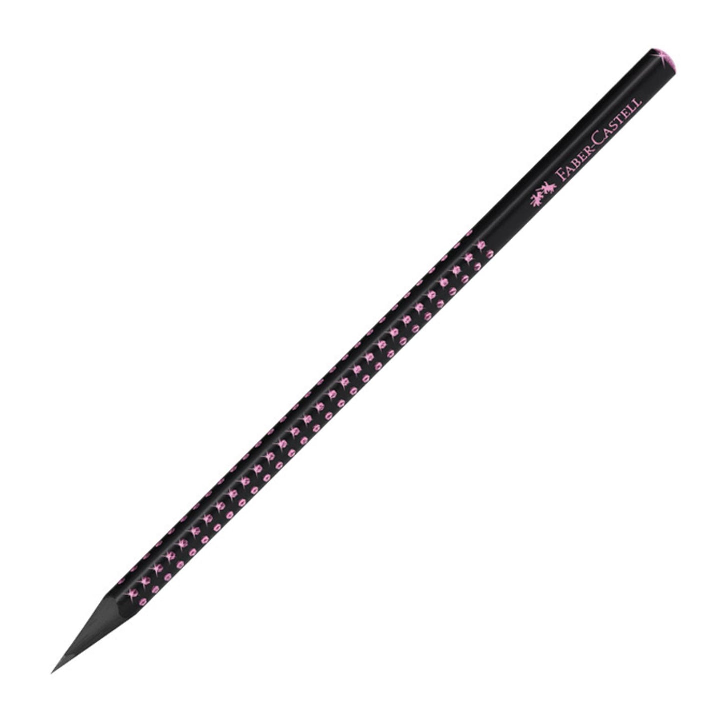 Creion grafit B grip sparkle lemn negru - FABER CASTELL