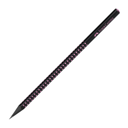 Creion grafit B grip sparkle lemn negru - FABER CASTELL