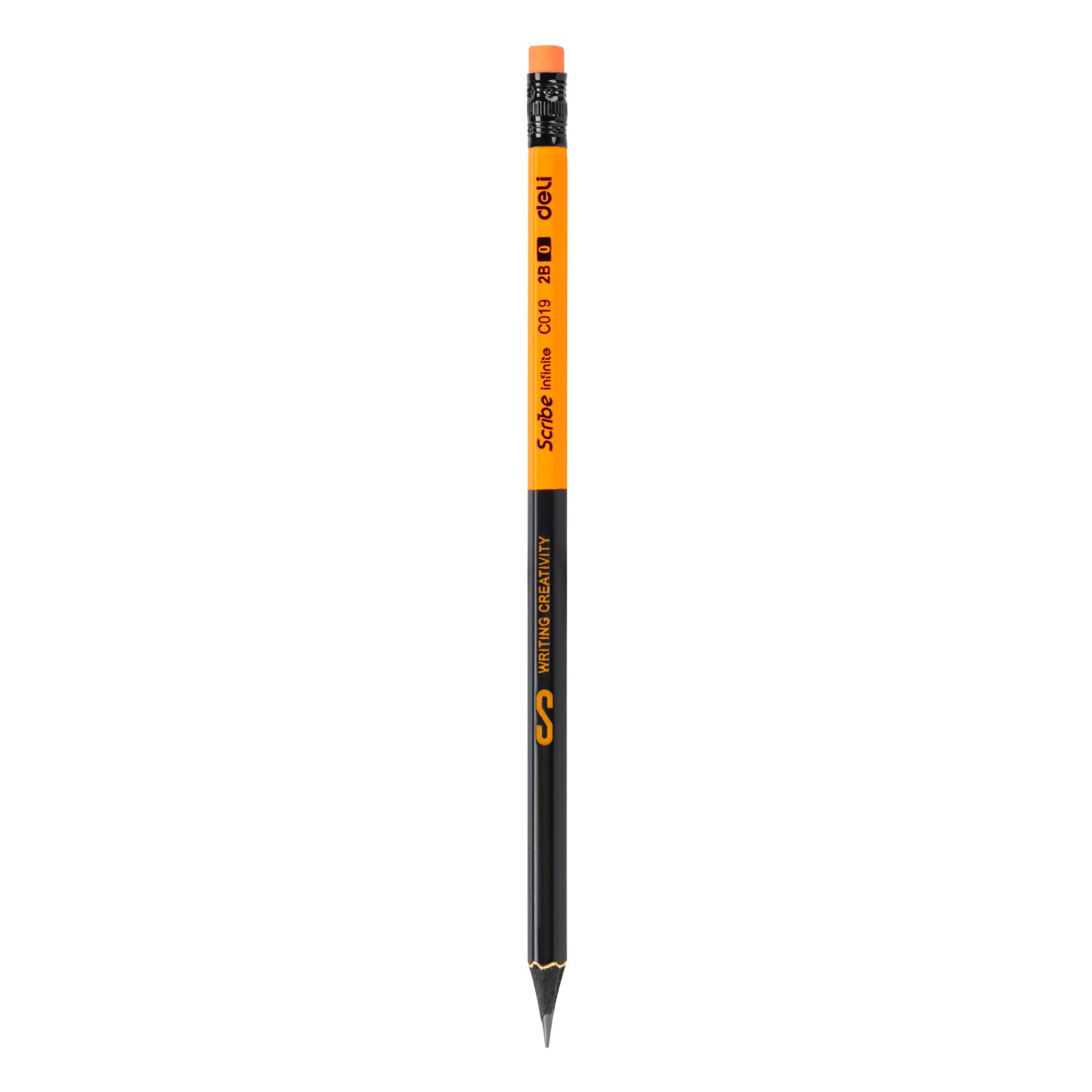 Creion grafit cu guma lemn negru 2B - DELI