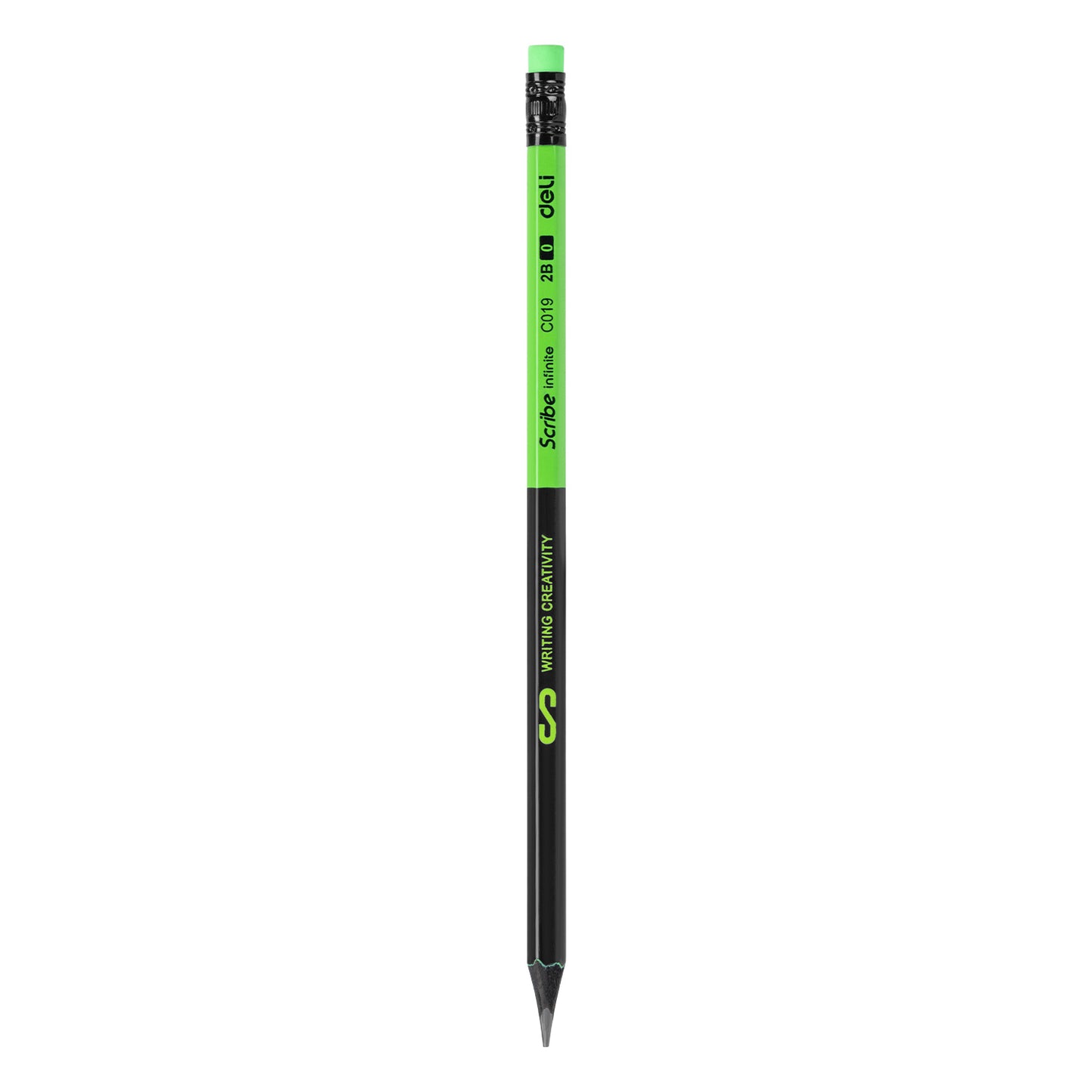 Creion grafit cu guma lemn negru 2B - DELI
