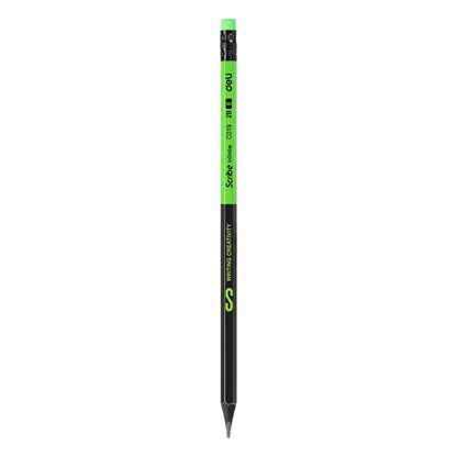 Creion grafit cu guma lemn negru 2B - DELI