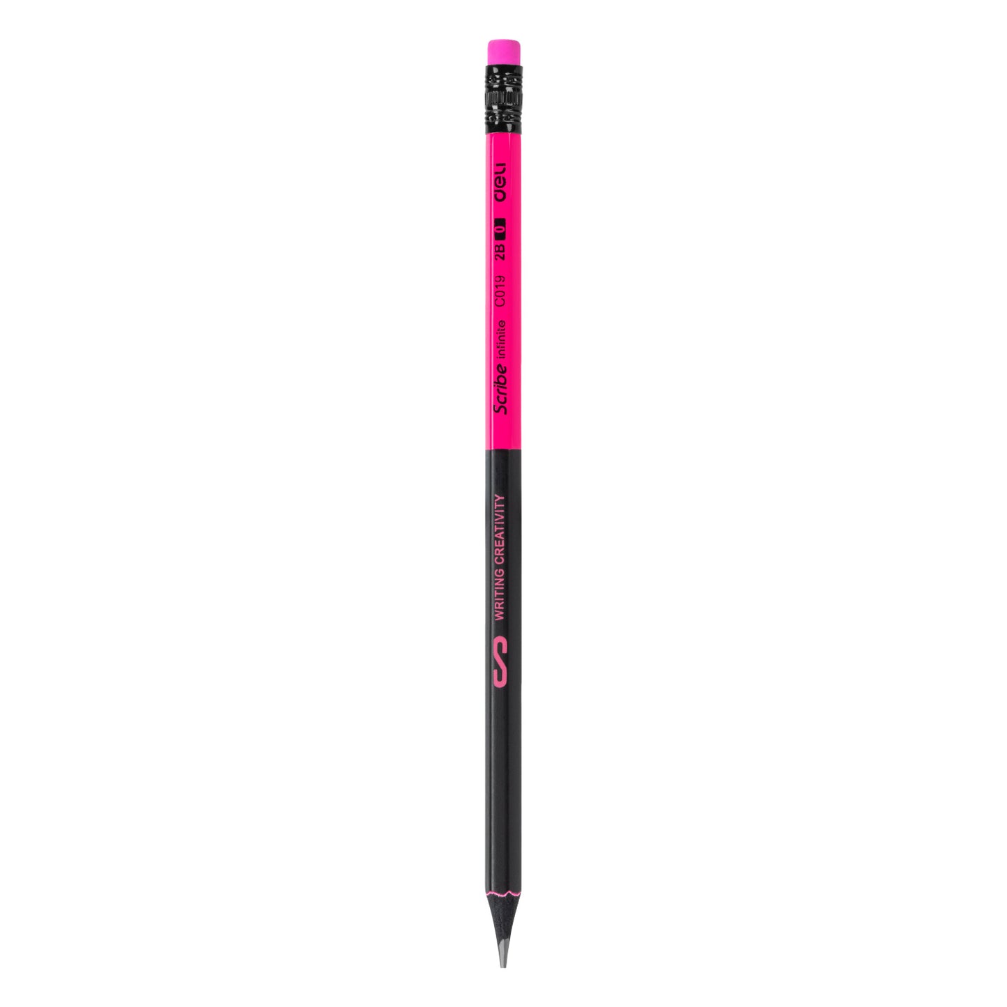 Creion grafit cu guma lemn negru 2B - DELI
