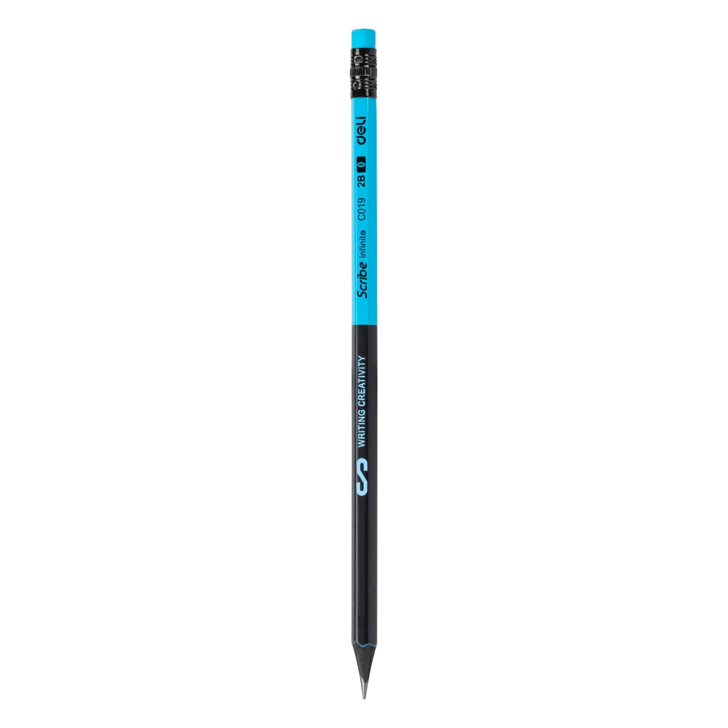 Creion grafit cu guma lemn negru 2B - DELI