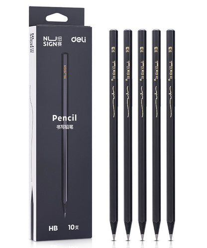 Creion grafit HB lemn negru 10 buc/set NUSIGN - DELI
