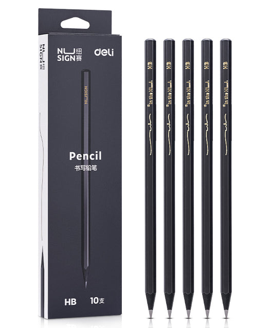 Creion grafit HB lemn negru 10 buc/set NUSIGN - DELI