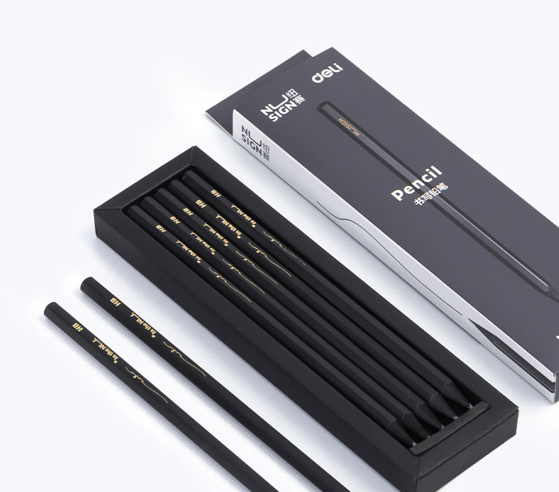 Creion grafit HB lemn negru 10 buc/set NUSIGN - DELI