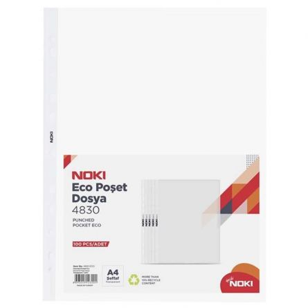 File protectie, A4, 40 microni, standard, 100 buc/set - NOKI