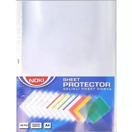 File protectie, A4, 45 microni, cristal, 100 buc/set - NOKI