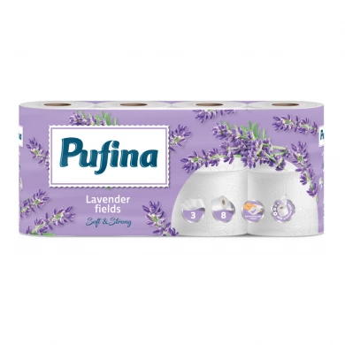 Hartie igienica, 8 role, 3 straturi - Pufina