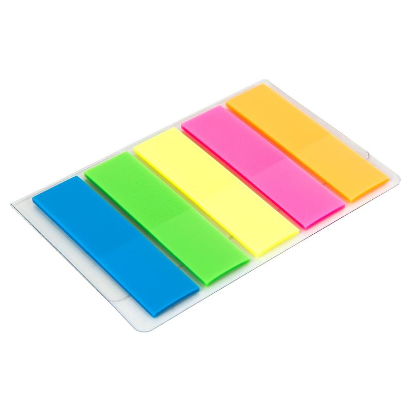 Index adeziv, plastic, 12 x 44 mm, 5 culori x 20 file - Deli