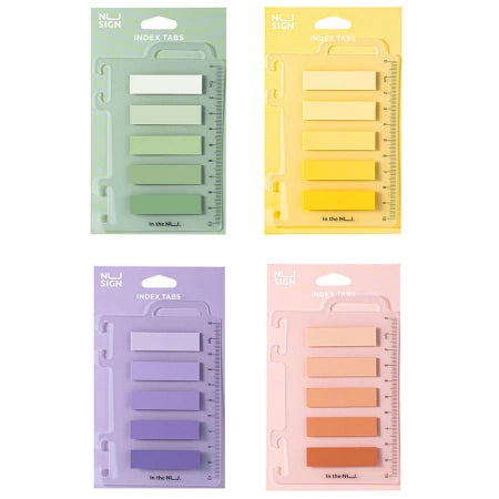 Index adeziv, plastic, 12 x 44 mm, diverse culori, 5 culori x 20 file + rigla - Deli
