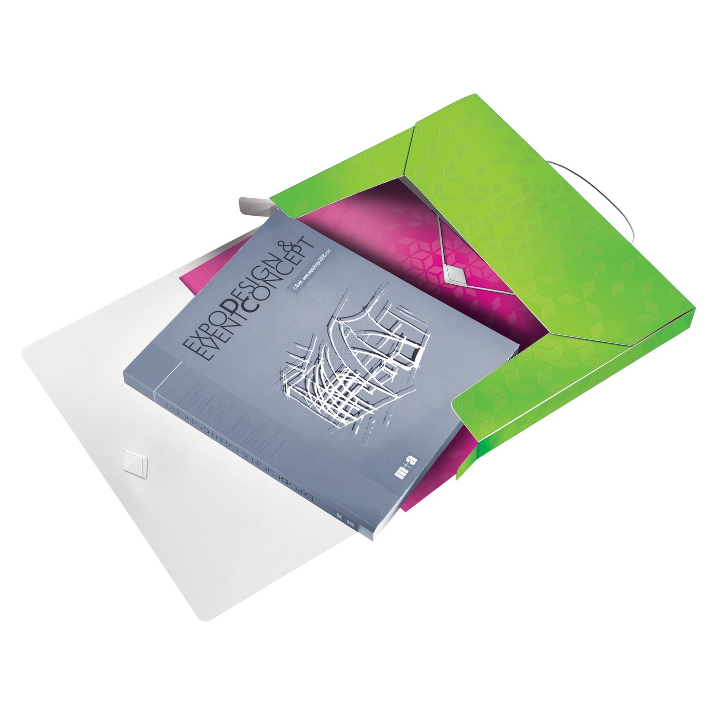 Mapa din plastic cu burduf, A4, cu elastic, 250 coli - LEITZ WOW Jumbo