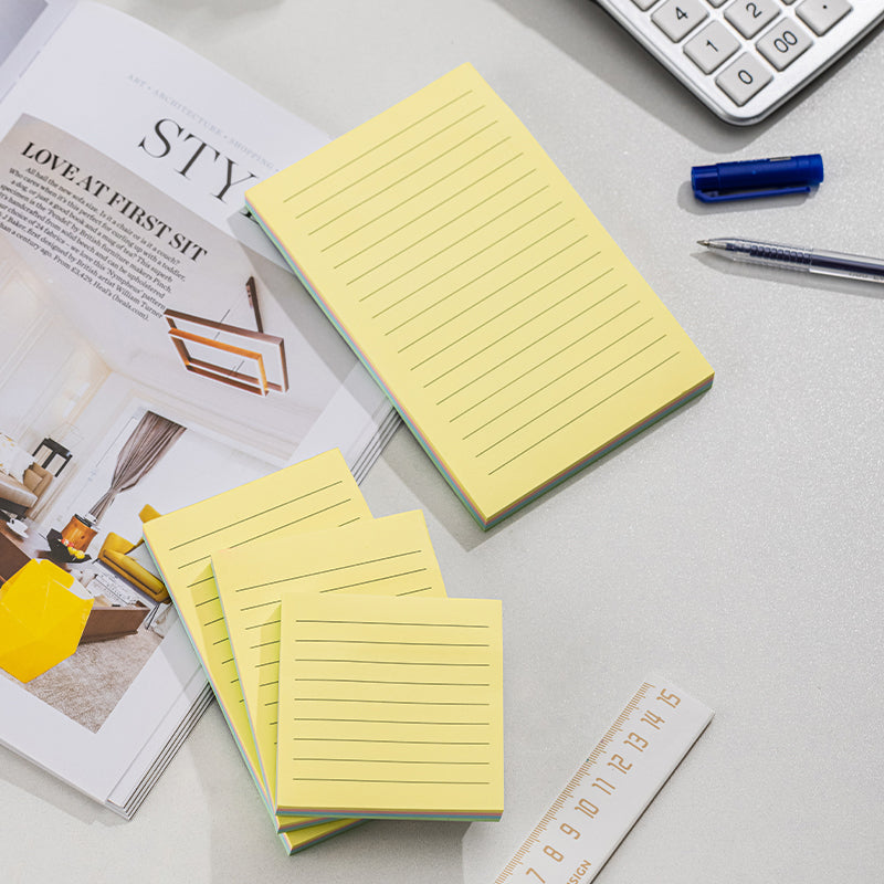 Notes adeziv, hartie, 101 x 152 mm 4 x 25 file R-V-G-A liniat - Deli
