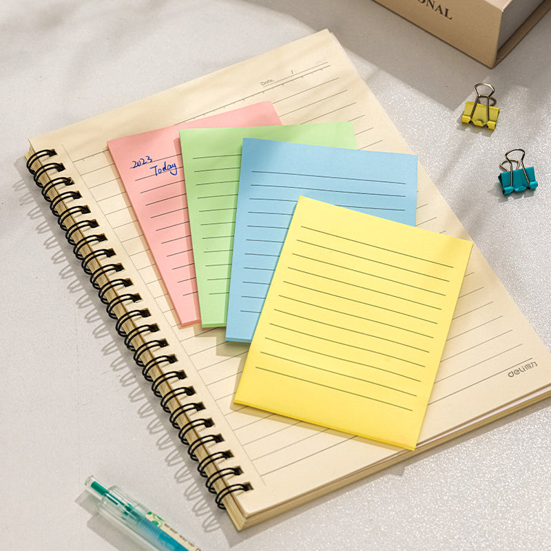 Notes adeziv, hartie, 101 x 152 mm 4 x 25 file R-V-G-A liniat - Deli